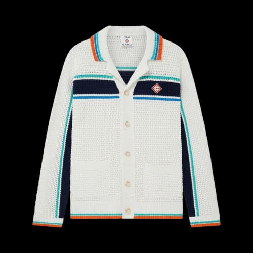 Casablanca Crochet Effect Tennis Shacket 'White'