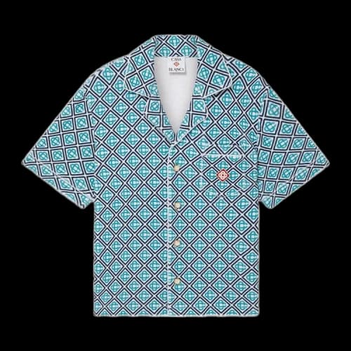 Casablanca Monogram Towelling Shirt 'Turquoise'