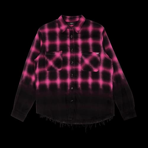 Amiri Dip Dye Shadow Plaid Flannel 'Peacock'