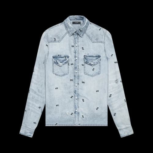 Amiri Embroidered Paisley Shirt 'Light Vintage'