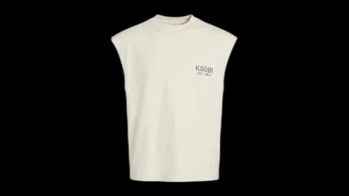 Ksubi State Halen Cut Off Tank Ecru Natural