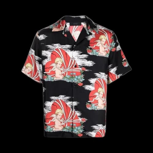 Amiri Cherub Bowling Shirt 'Black'