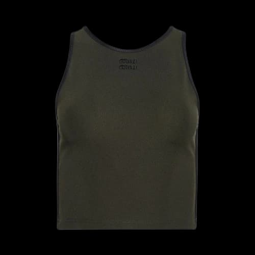 Miu Viscose Blend Tank Top 'Military Green'