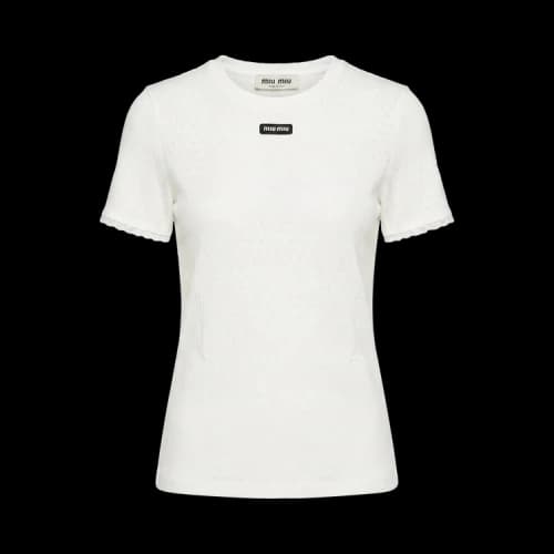 Miu Pointelle Manica Corta 'Bianco'