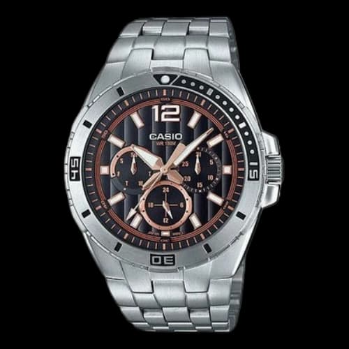 CASIO ENTICER Series Stainless Steel Strap 100m Waterproof Watch Mens