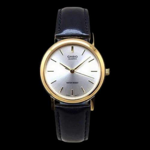 CASIO Standard Series Black Waterproof Quartz 33.5mm Leather Strap Watch Mens