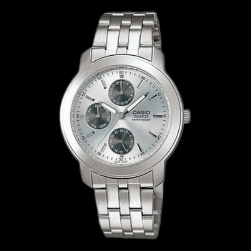 CASIO Large Series Silver Gray Waterproof Quartz Stainless Steel Strap Watch Couple