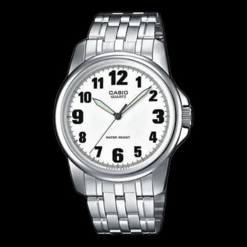 CASIO Dress Series White Quartz Movement 3 0 Meter Waterproof Stainless Steel Strap Watch Analog