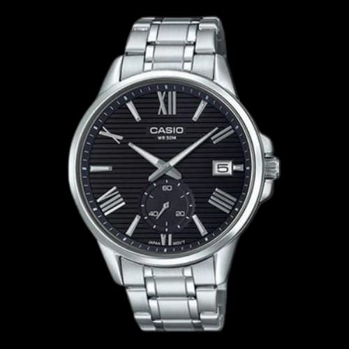 CASIO Stainless Steel Strap Black Dial Black Analog