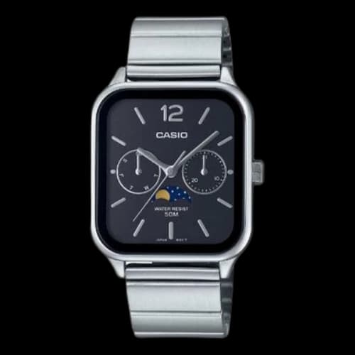 CASIO Analog 'Silver Black'