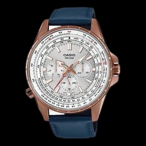 CASIO Analog 'Navy Bronze'