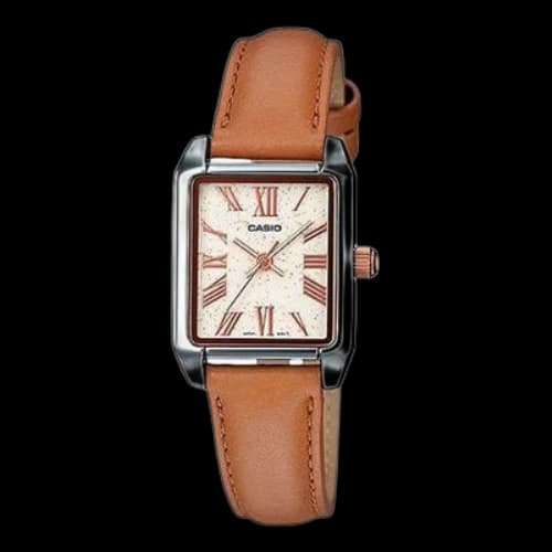 CASIO Waterproof Quartz Watch Dial Date Display 30mm Belt Mens Brown Analog