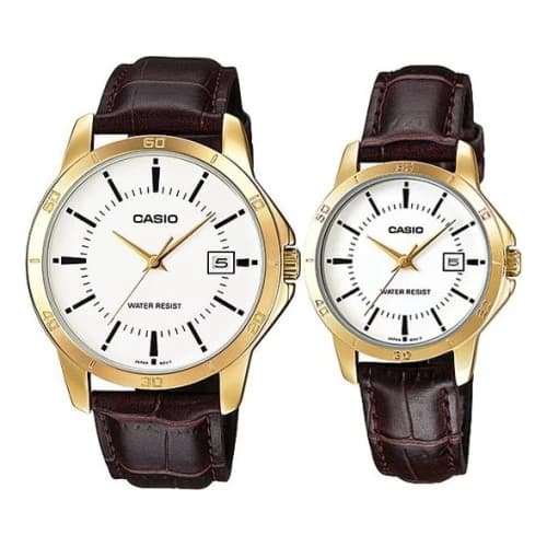CASIO Couple Quartz Waterproof White Analog