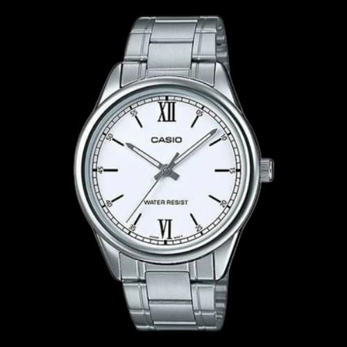 Casio Dress Minimalistic Stainless Steel Analog Watch 'White Silver'