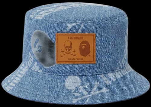 BAPE x Mastermind Washed Denim Hat Blue Indigo