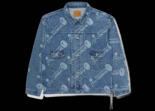 BAPE x Mastermind Washed Denim Jacket Blue Indigo