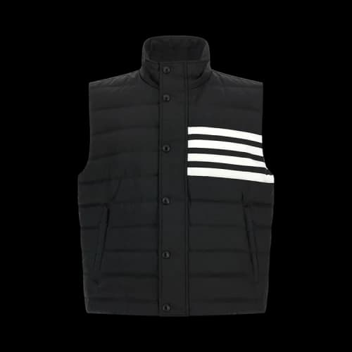 Thom Browne 4 Bar Downfill Vest In Shiny Ripstop 'Black'