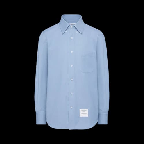 Thom Browne Long-Sleeve BD Shirt with RWB GG Cuffs 'Light Blue'