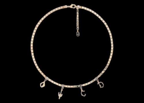Dior x CACTUS JACK Necklace Gold/White