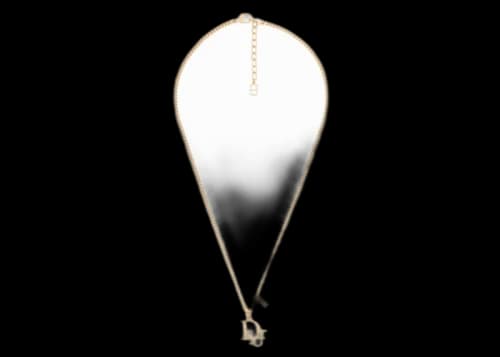 Dior x ERL Pendant Necklace Gold-Finish Brass with White Enamel and White Crystals