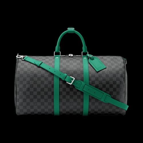 Louis Vuitton Keepall Bandoulière 'Black Damier Graphite Canvas/Green'