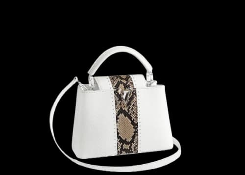 Louis Vuitton Capucines Python Stripe BB White