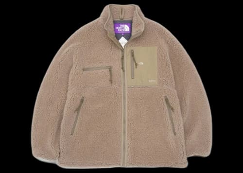 The North Face Purple Label Wool Boa Fleece Field Gore-Tex Infinium Jacket Beige