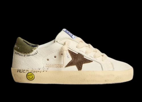 Golden Goose Super-Star White Green Suede Star (Young)