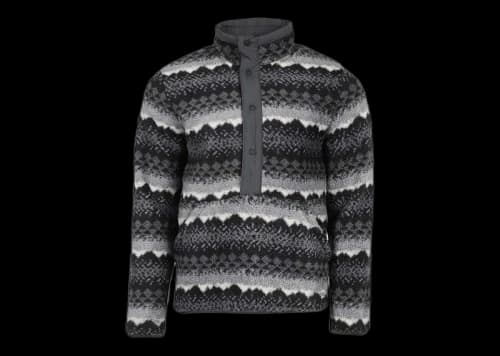The North Face Fair Isle Snap-Front Fleece Pullover TNF Black/TNF Grey