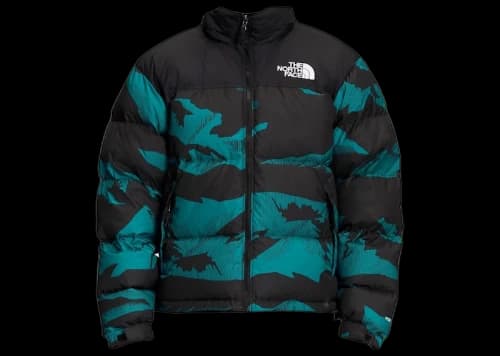 The North Face 1996 Retro Nuptse 700 Fill Packable Jacket Harbor Blue/Linear Mountain Print