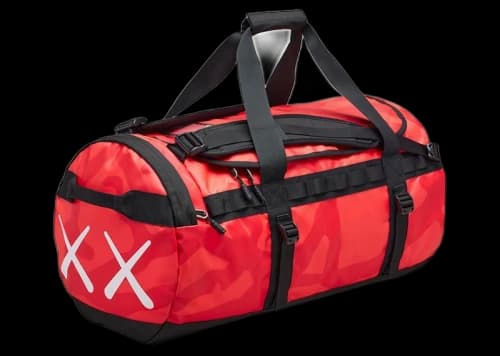 KAWS x The North Face M Duffle Bag Brilliant Coral 86 Print