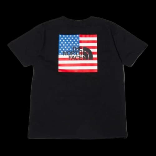 THE NORTH FACE National Flag Printing logo Short Sleeve Black
