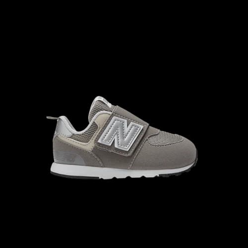 574 New-B Hook & Loop Toddler X-Wide 'Rain Cloud Silver Metallic'
