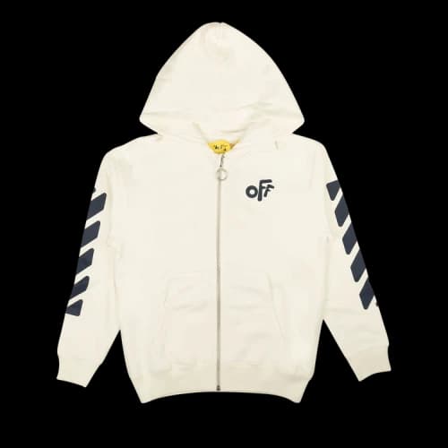 Off-White Rounded Logo Zip Hoodie 'White'
