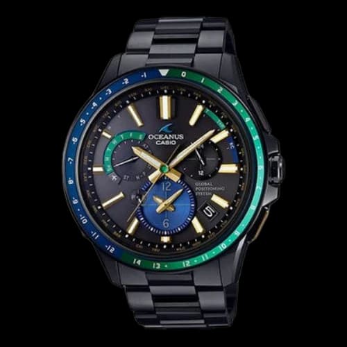 CASIO Limited Edition Sapphire Crystal Mens BlueGreen Analog/Digital Combo