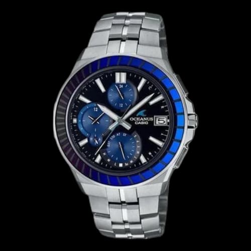 Casio Oceanus Metallic Strap Analog Watch 'Royal Blue Silver'