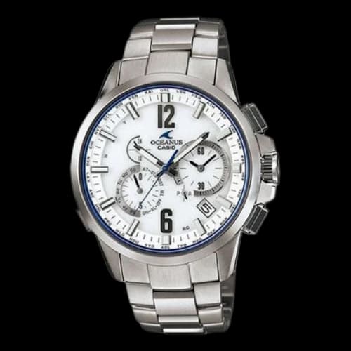 CASIO Sports Solar Powered Stainless Steel Strap White Dial Mens White Analog