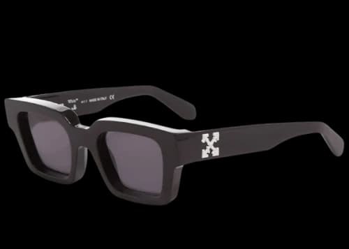 OFF-WHITE Virgil Square Frame Sunglasses Black White Grey (FW21) (OERI008Y21PLA0011007 / OERI008CC9PLA0011007 )