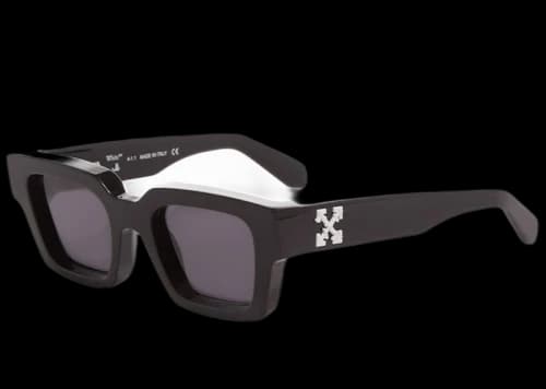 OFF-WHITE Virgil Square Frame Sunglasses Black White Grey (FW21) (OERI008Y21PLA0011007 / OERI008C99PLA0011007 )