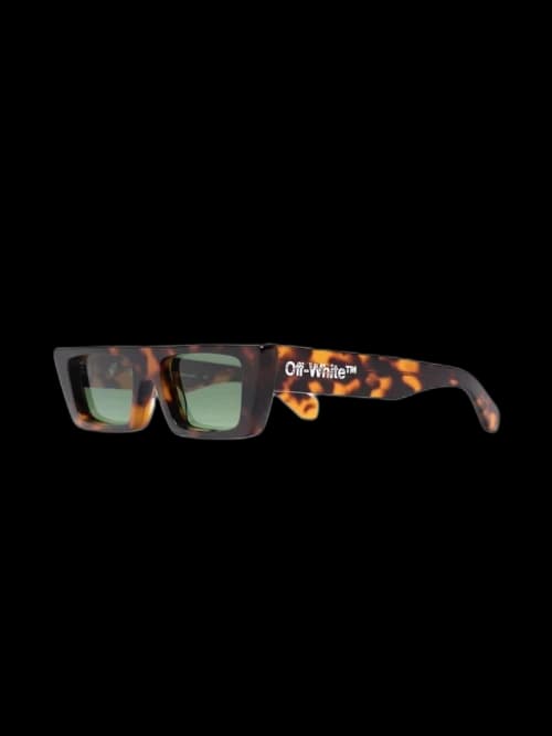 OFF-WHITE Marfa Rectangular Frame Sunglasses Brown/Green/White (OERI010Y21PLA0016055)