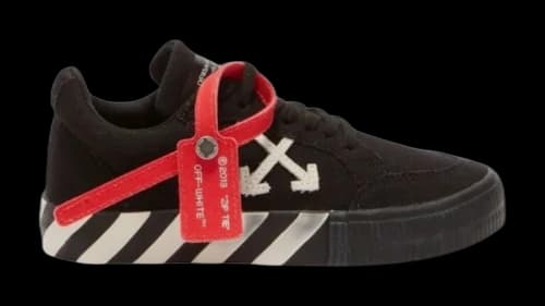 OFF-WHITE Vulcanised Low Canvas Lace Up Black White (Kids)