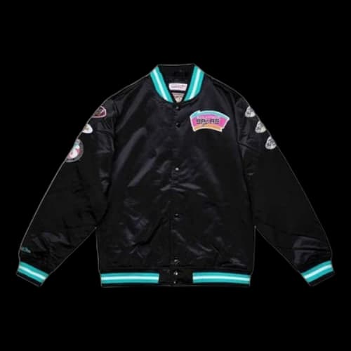Mitchell & Ness x NBA San Antonio Spurs Champ City Satin Jacket 'Black'