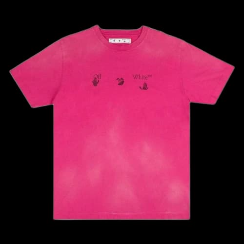Off-White OW Logo Vintage Short-Sleeve Slim Tee 'Fuchsia/Black'