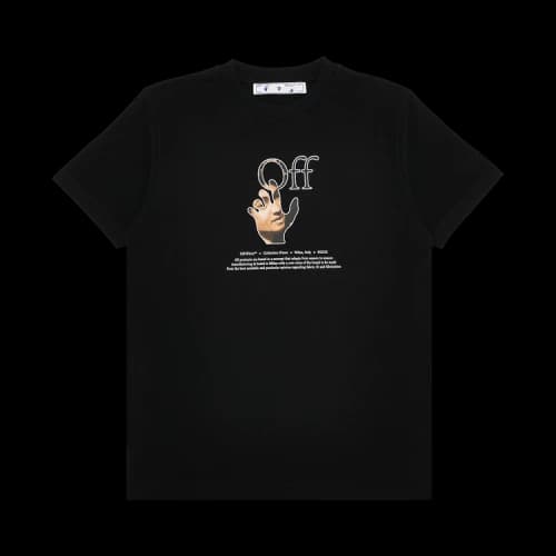 Off-White FW21 Funny Logo Printing Round Neck Short Sleeve Ordinary Version Black