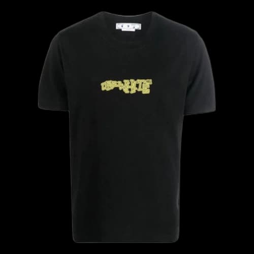 Off-White FW22 Arrow Logo Printing Round Neck Short Sleeve Fitted Fit Black T-Shirt