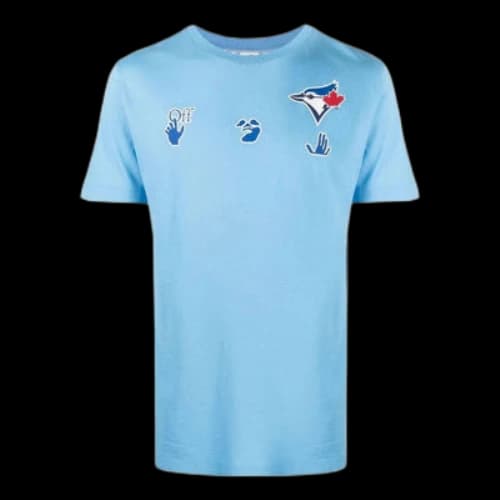 Off-White SS22 Logo Printing Short Sleeve Blue T-Shirt