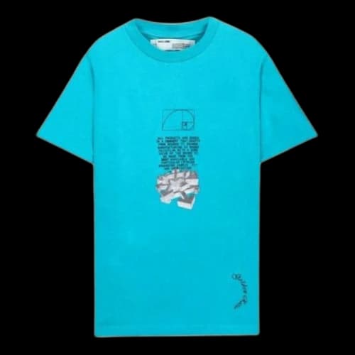 Off-White Alphabet Printing Short Sleeve Blue