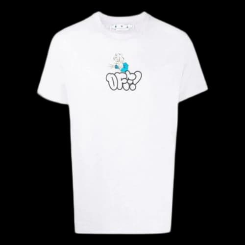 Off-White Solid Color Logo Printing Short Sleeve White T-Shirt