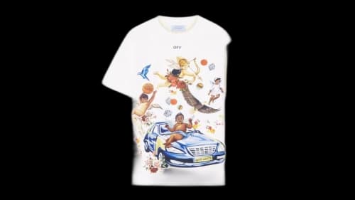 OFF-WHITE White Car Fresco T-shirt White