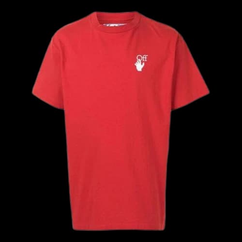 Off-White Logo Printing Round Neck Short Sleeve Red